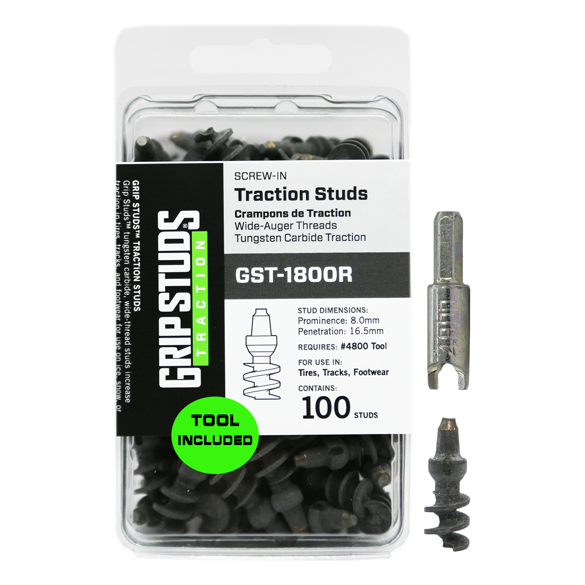 1800R Screw-In Tire Stud 100 W/TOOL