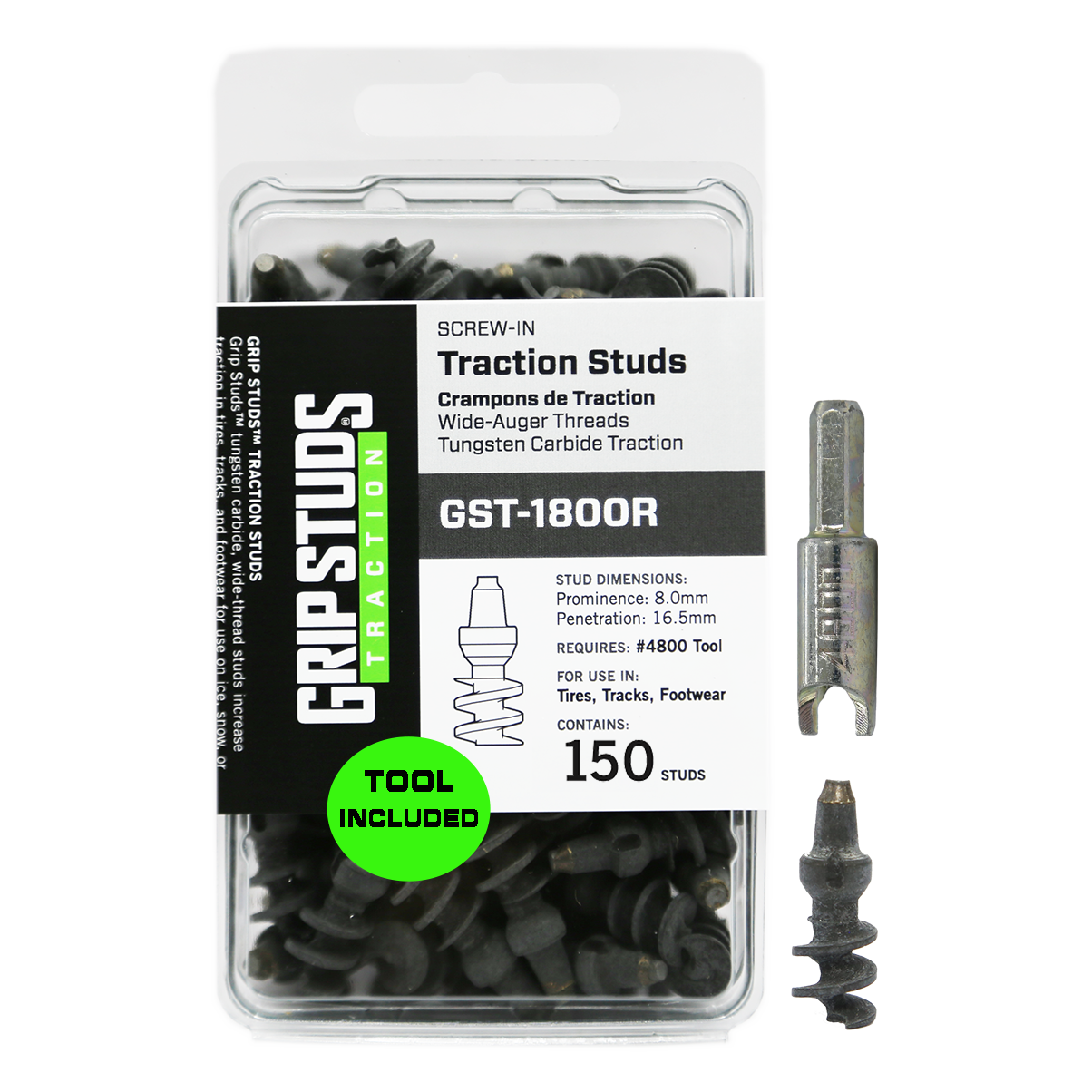 1800R Screw-In Tire Stud 150 W/TOOL