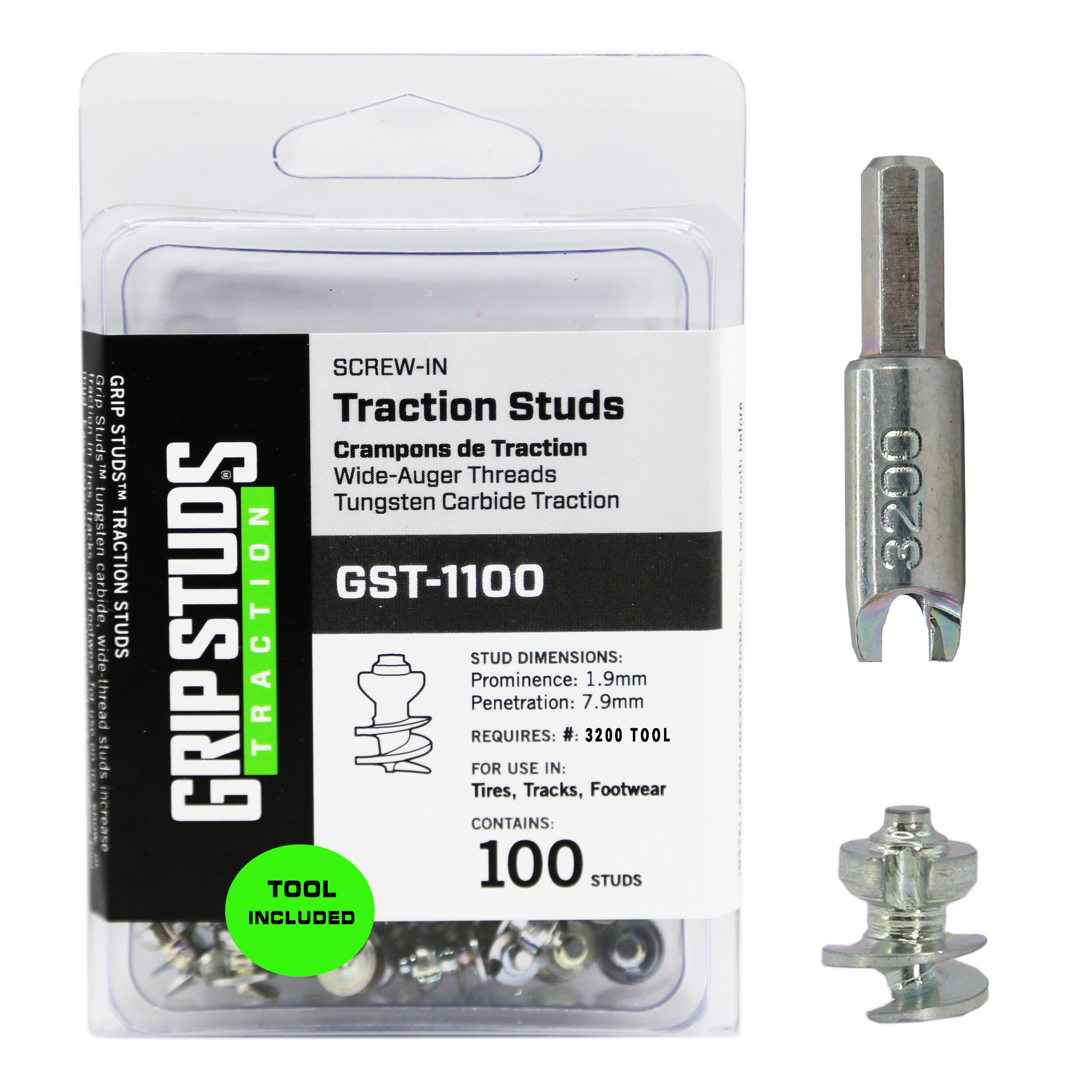 1100 Screw-In Tire Stud  100 W/TOOL