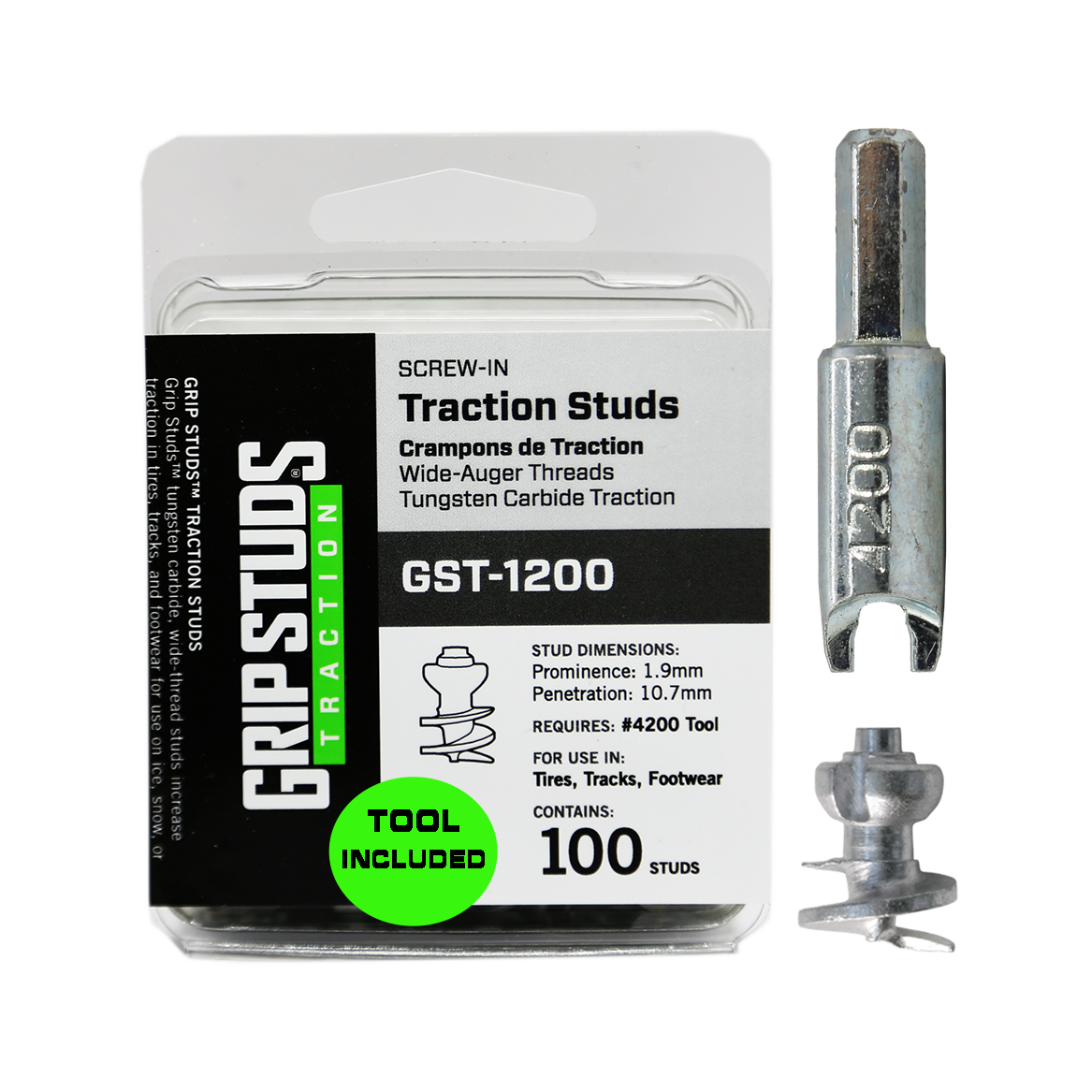 1200 Screw-In Tire Stud  100 W/TOOL
