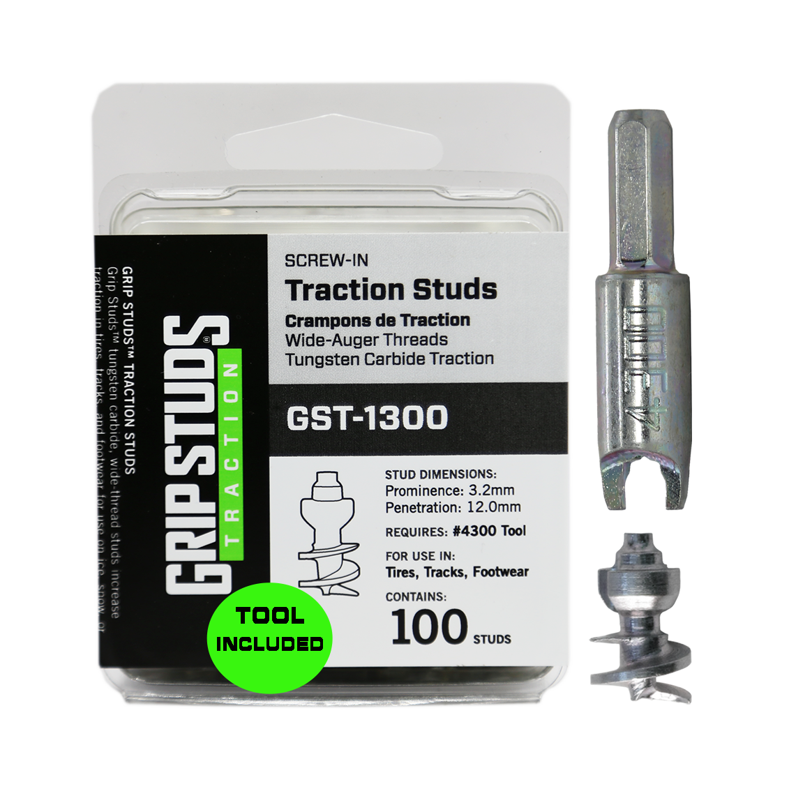 1300 Screw-In Tire Stud  100 W/TOOL