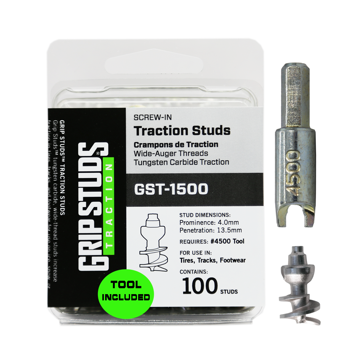 1500 Screw-In Tire Stud  100 W/TOOL