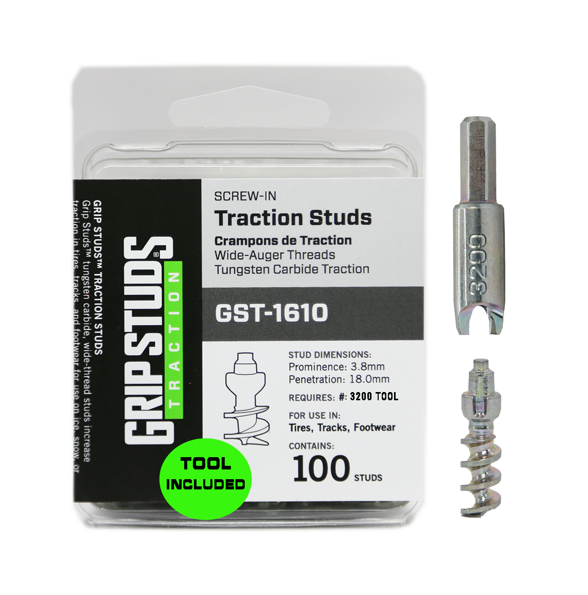 1610 Screw-In Track Stud  100 W/TOOL